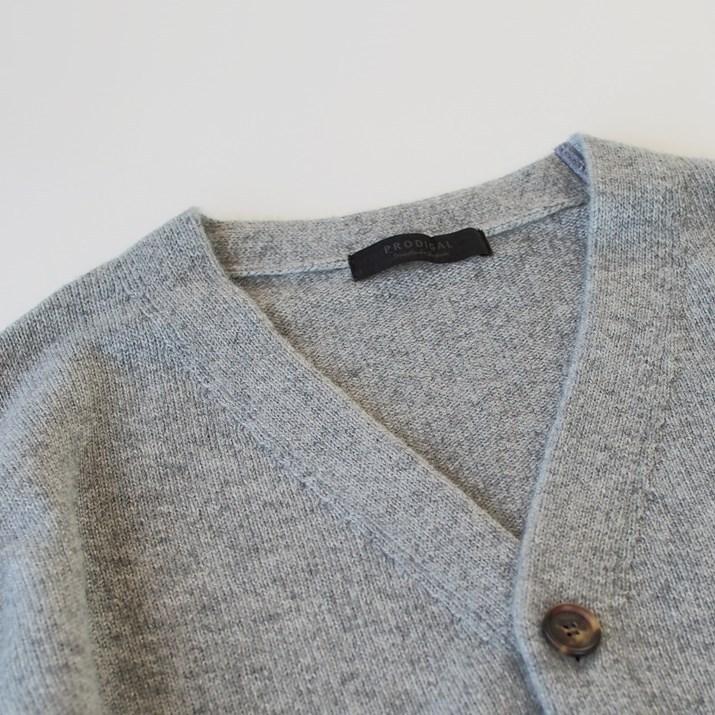 【未使用•タグ付✨】ルスパラシオ カシミヤ100%カーディガン 金ボタン M PRODIGAL カシミヤ 100％ 畦編み カーディガン M L 日本製 Vネック