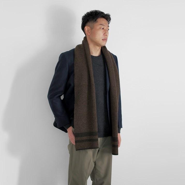 PRODIGAL（プロディガル） カシミヤ 100％ ナナメライン柄 マフラー