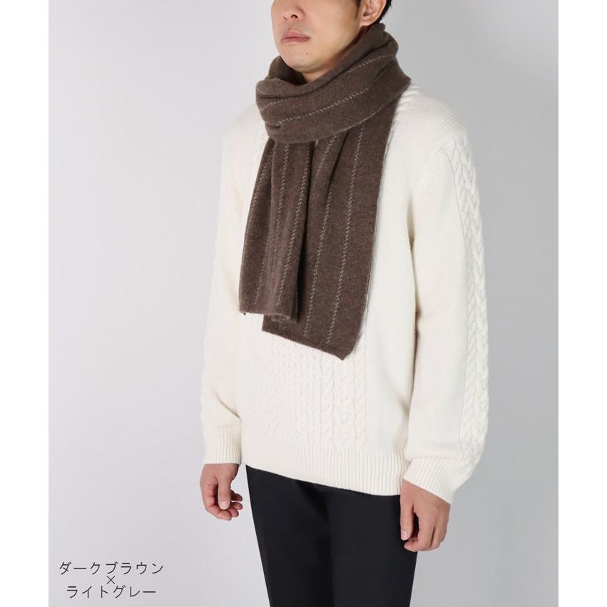 男女兼用　PRADA カシミヤ マフラー 青茶ストライプ 男女兼用 PRADA カシミヤ マフラー 青茶ストライプ 男女兼用 PRADA