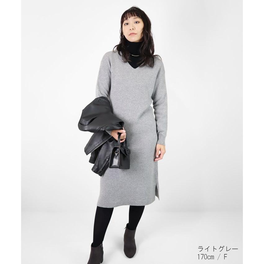 PRODIGAL（プロディガル） カシミヤ 100％ Vネック ワンピース ニット