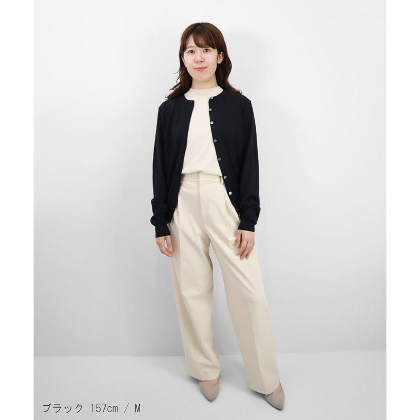 シルク カーディガン 薄手 軽い m l ブラウン 茶 秋冬 長袖 11号 絹 PRODIGAL（プロディガル） シルクカシミヤ クルーネック カーディガン
