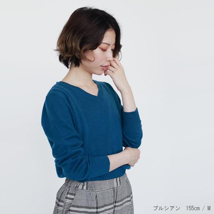 PRODIGAL カシミヤ 100% Vネック セーター S M L LL 1×1リブ PRODIGAL カシミヤ 100% Vネック セーター S M L LL 1×1リブ