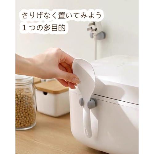 しゃもじホルダー しゃもじ 立て しゃもじポケット 粘着タイプ 取付簡単 紛失防止 多機能 小物収納 シンプルな構造 炊飯器用のポータブルキッチングッ｜yafuu-tosa｜02