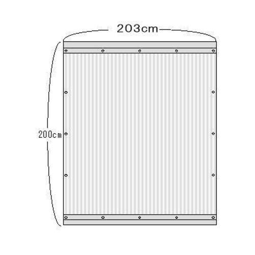 日よけ アルミすだれ 遮光率97% 上下棒通しタイプ C5【巾203cm×丈2m ハトメ5×5】(サンシェード 窓 暑さ対策 アルミ 遮光ネット オーニング ダイオ 西日対策)_1