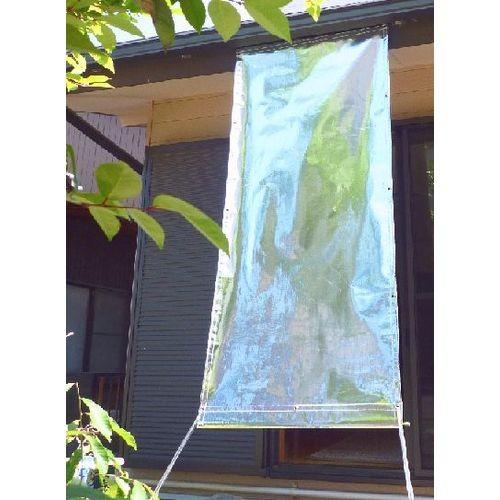 日よけ 防暑暗幕シート 遮光率100 裏黒 上下棒通しタイプ A2【巾85cm×丈2m ハトメ3×5】(サンシェード 窓 オーニング アルミ