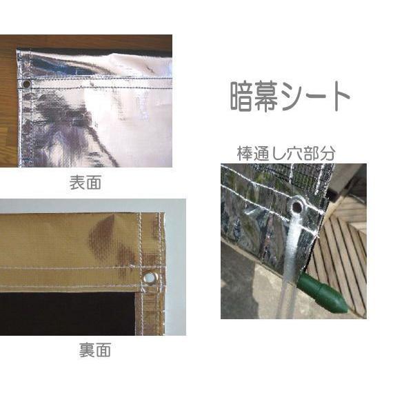 日よけ 防暑暗幕シート 遮光率100% 裏黒 上下棒通しタイプ F2【巾3.6m×丈165cm ハトメ9×5】(サンシェード 窓 オーニング アルミ 遮光シート 西日対策）