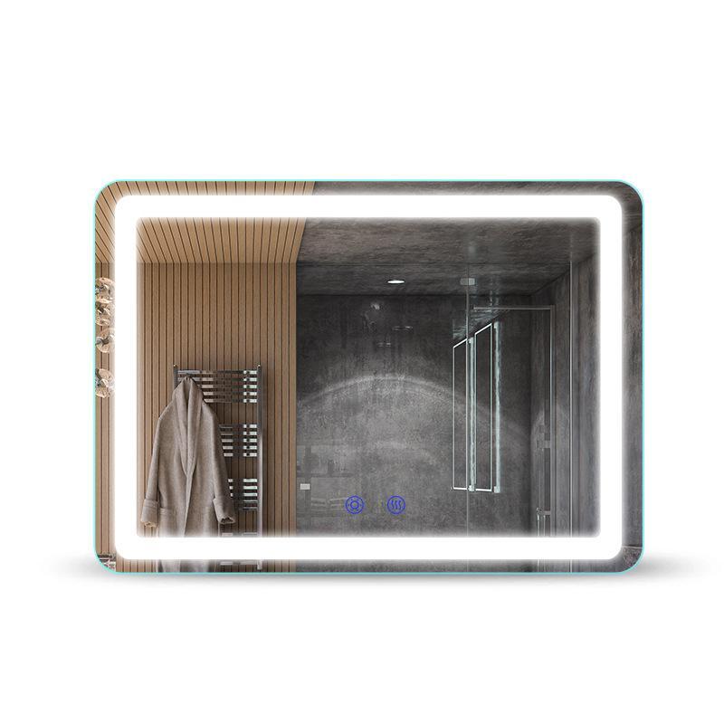 新築 ホテル 壁掛けミラー LEDミラー ウォールミラー 洗面所 リビング 暖色 化粧鏡 女優ミラー バスルームミラー タッチ型 長方形 ミラー  高輝度 洗面鏡 3色調光