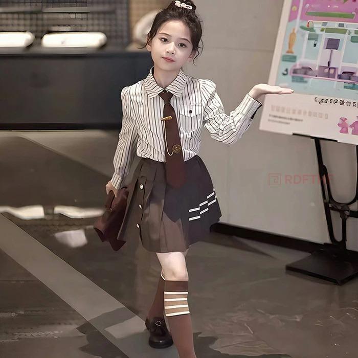 子供スーツ 女の子 キッズ 子供服 3点セット シャツ スカート ネクタイ