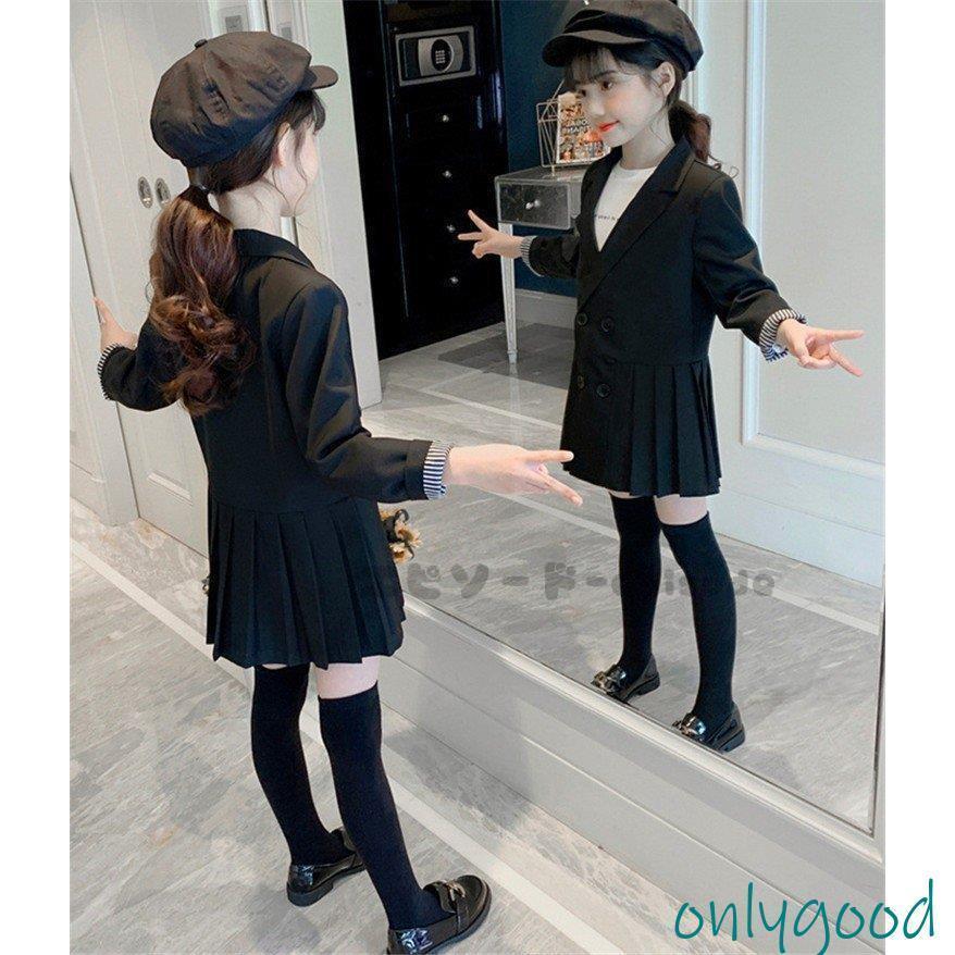 子供服 ワンピース 長袖 春秋 女の子 キッズワンピース  アウター チュニック 子供ドレス ジュニア ベビー服 女児 おしゃれ 可愛い 新品 150cm 160cmの画像