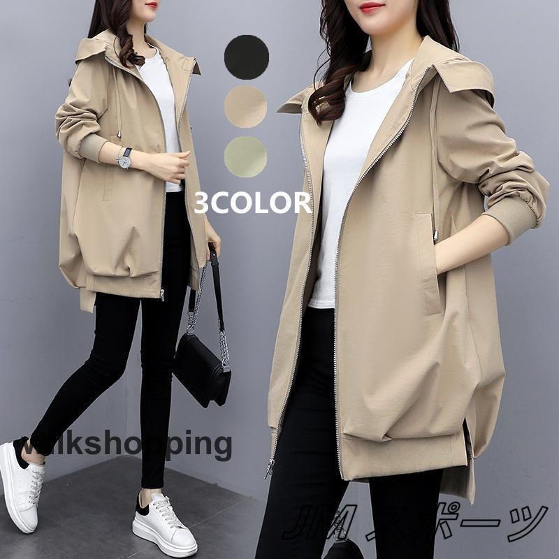 トレンチコート レディース 40代 ロング丈ジャケット スプリングコート