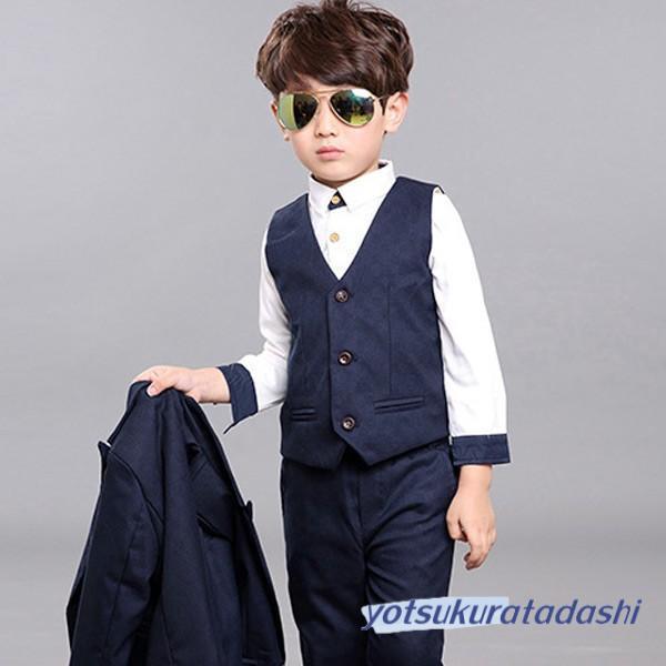 キッズスーツ 男の子 未就学 小学生 低学年 高学年 子供服 フォーマル 長袖 秋 春夏 ジャケット ベストの画像