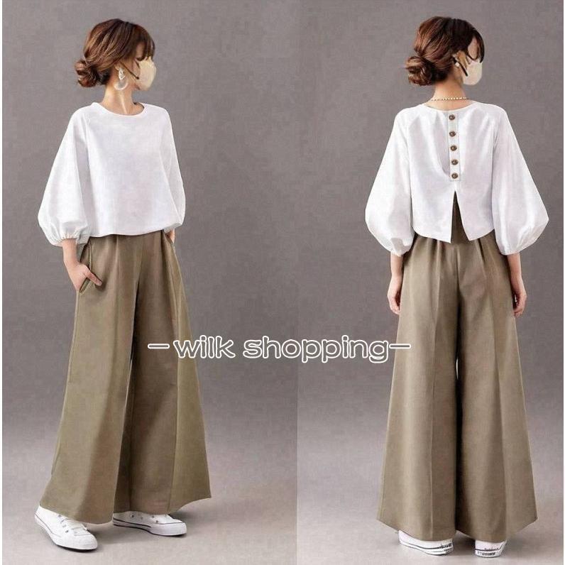 セットアップ レディース 夏 秋服 トップス ブラウス ショート丈 プル