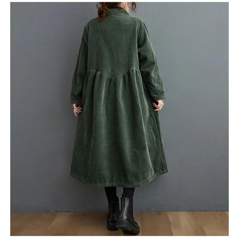 コート レディース 秋冬 裏起毛コート 裏ボア アウター ロング丈 コーデュロイ カーディガン 体型カバゆったり 長袖 膝下丈 折り襟 きれいめ お洒落 カジュアル | ブランド登録なし | 05