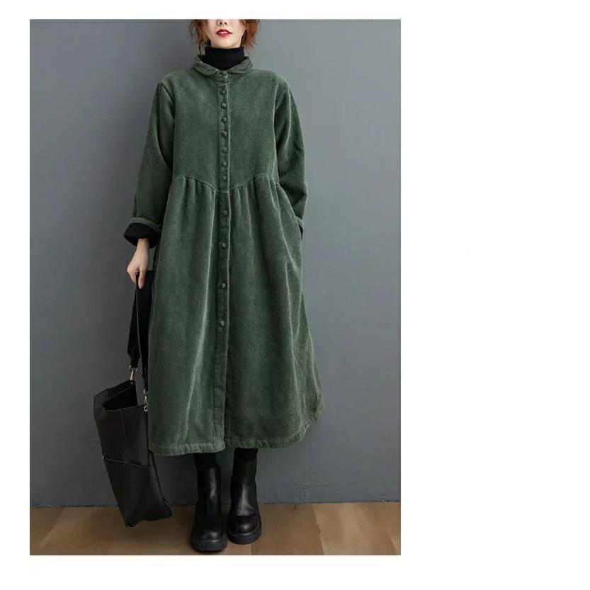 コート レディース 秋冬 裏起毛コート 裏ボア アウター ロング丈 コーデュロイ カーディガン 体型カバゆったり 長袖 膝下丈 折り襟 きれいめ お洒落 カジュアル | ブランド登録なし | 06