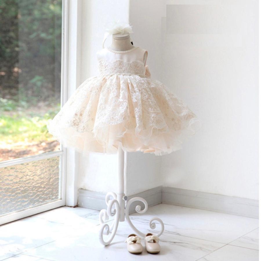 ドレス キッズ ワンピース ベビー キッズ 結婚式 ハーフバースデー 半袖 チュール レース 子供服 子ども服 女の子 1歳 誕生日 フォーマルの画像
