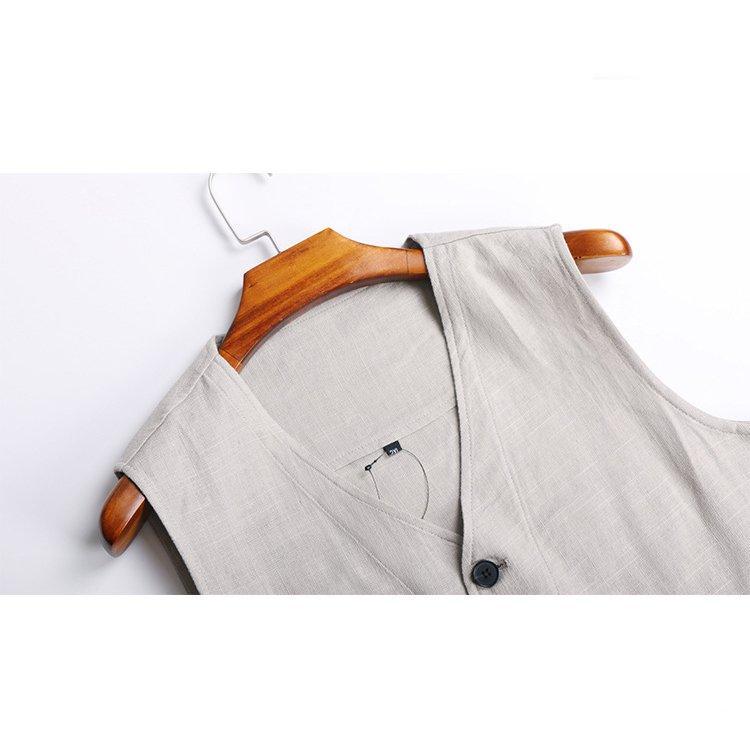 2022新作 ベスト メンズ ジレベスト 綿麻 夏 チェック柄 紳士 ホスト