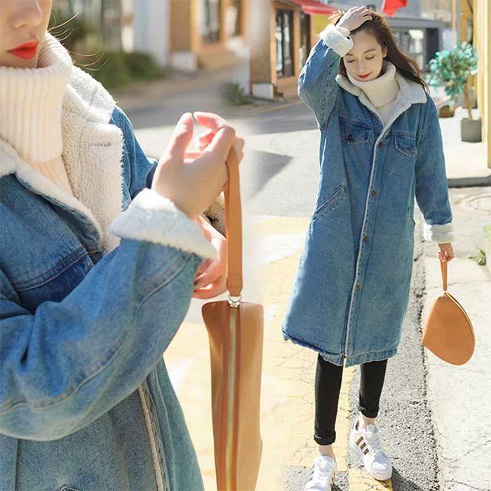 デニムジャケット デニムコート ボア　裏起毛　コート　裏ボアコート　ジャケット 大きいサイズ ボアジャケット デニム アウター レディース 新作　ゆったり | ブランド登録なし | 01