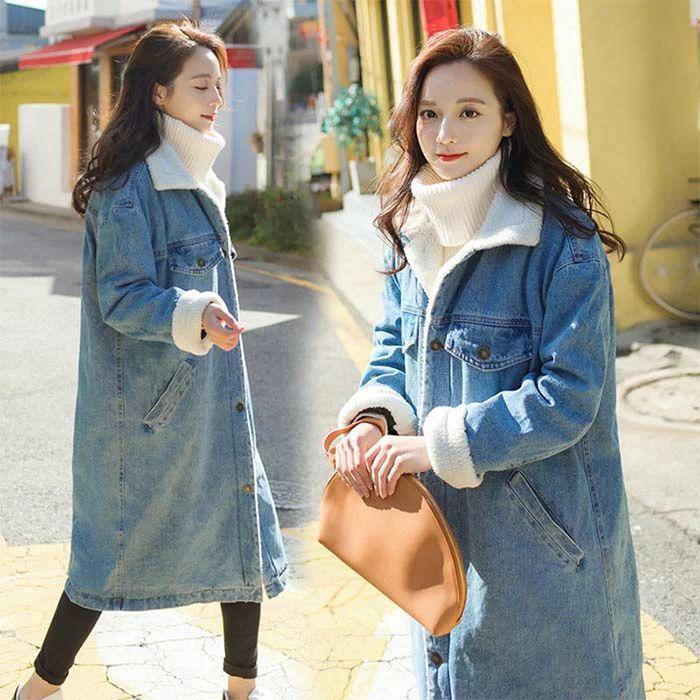 デニムジャケット デニムコート ボア　裏起毛　コート　裏ボアコート　ジャケット 大きいサイズ ボアジャケット デニム アウター レディース 新作　ゆったり | ブランド登録なし | 02