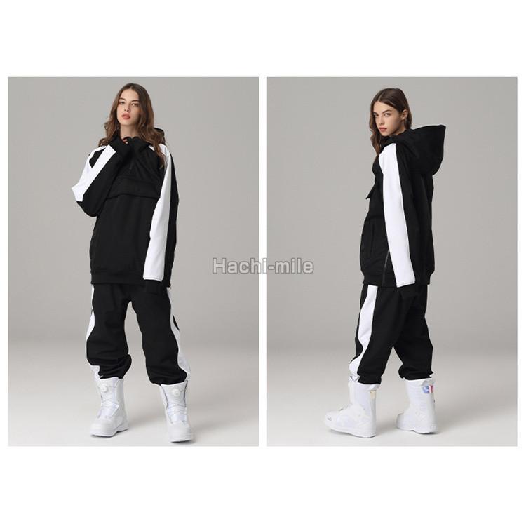 【国産】 スノーボードウェア 上下セット スキーウェア メンズ レディース パーカー パンツ 配色 おしゃれ スノーボード ジェンダーレス 【X2541679554】(16646円)