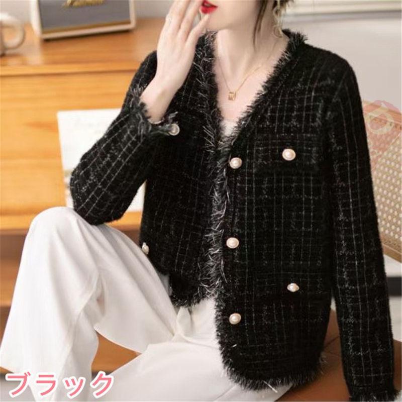 ジャケット レディース 40代 長袖ノーカラージャケット ショット丈ツイードコートアウター 秋服 卒業式 七五三 韓国風 通勤OL オフィス 結婚式 入学式 | ブランド登録なし | 05
