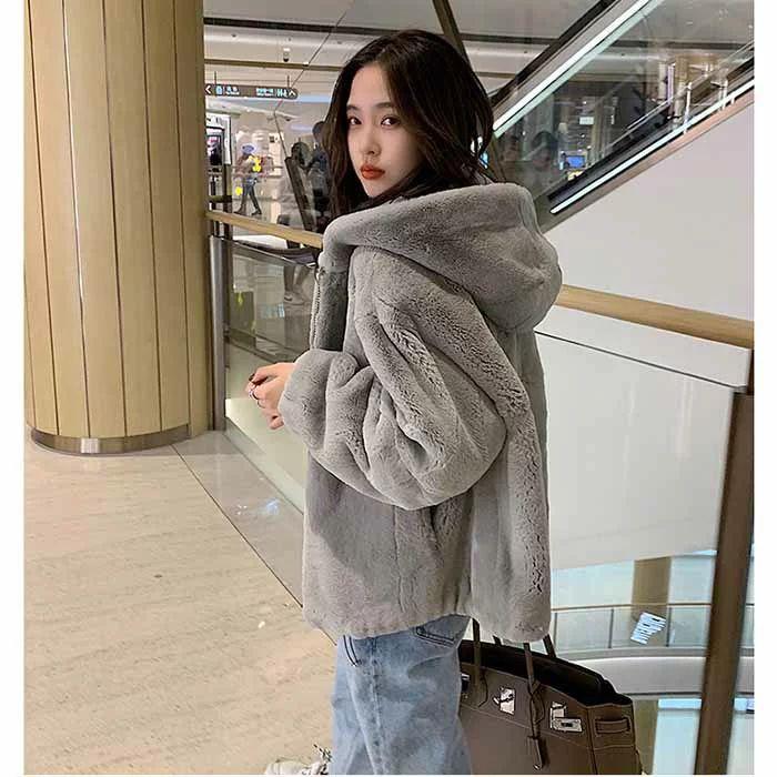 ファーパーカー パーカー フーディー レディース 秋冬 ふわふわボリュームファーパーカー アウター ショート丈 長袖 羽織 フェイクファー エコファー ジャケット | ブランド登録なし | 04