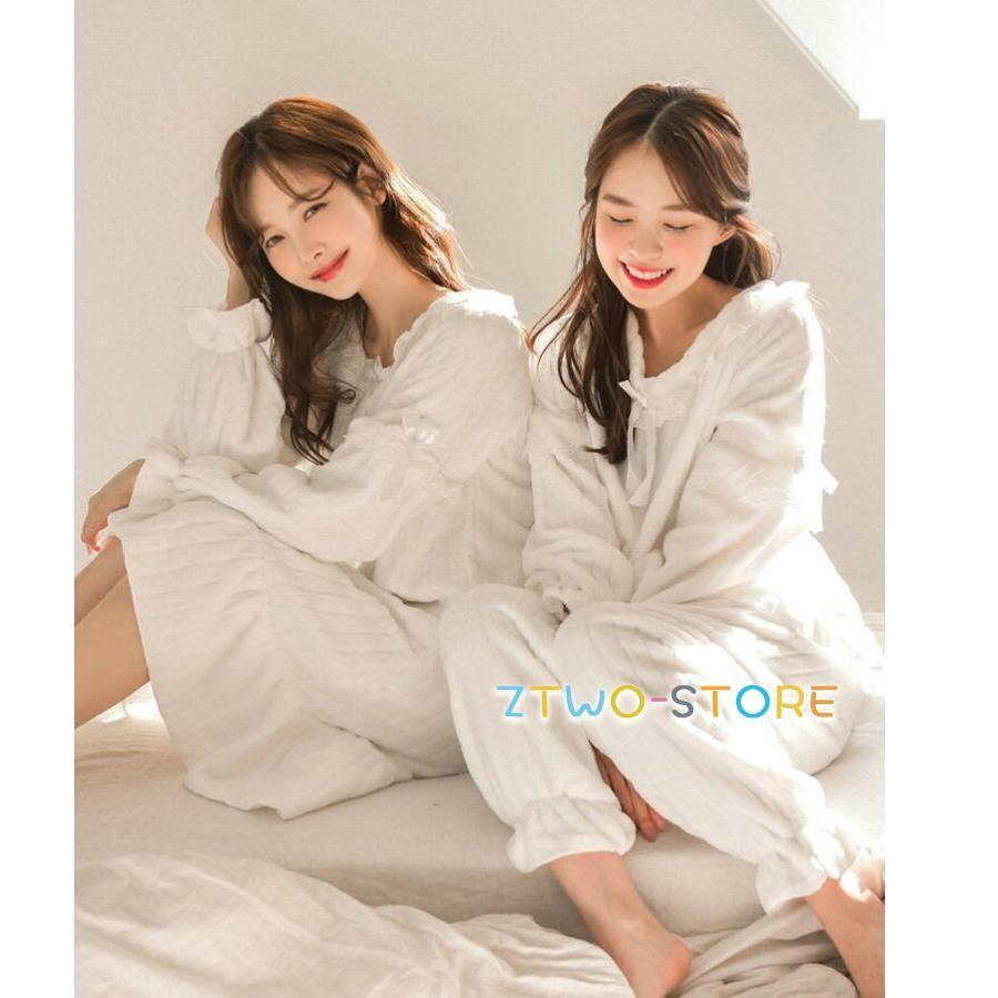 クレソンのホワイト 長袖パジャマセット クレソンのホワイト 長袖パジャマセット クレソンのホワイト 長袖