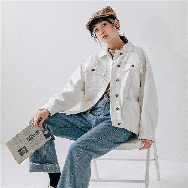 デニムジャケット レディース 大きめ ゆったり ドロップ