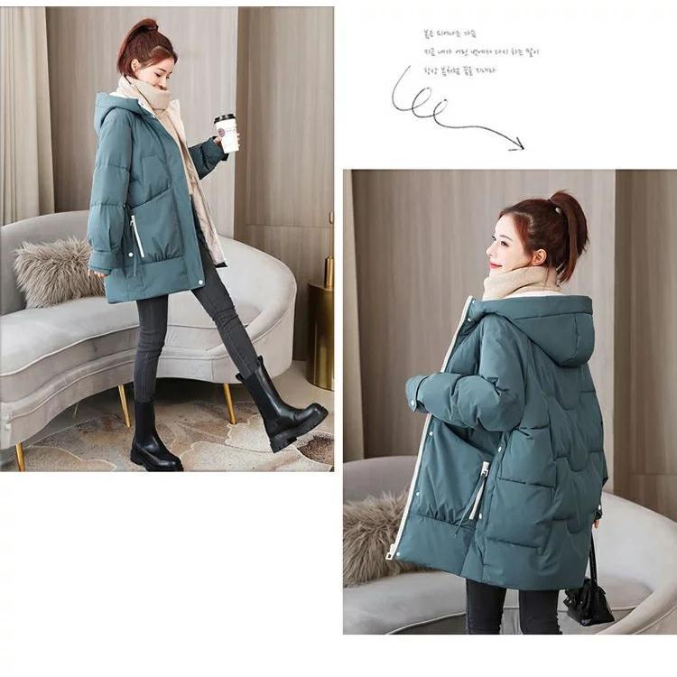 フーデッドカジュアルコート ミドル丈アウター フード付き アウター 中綿 上着 無地 スタイリッシュ カジュアル ポケット付き チャック ファスナー スナップ 暖 | ブランド登録なし | 07