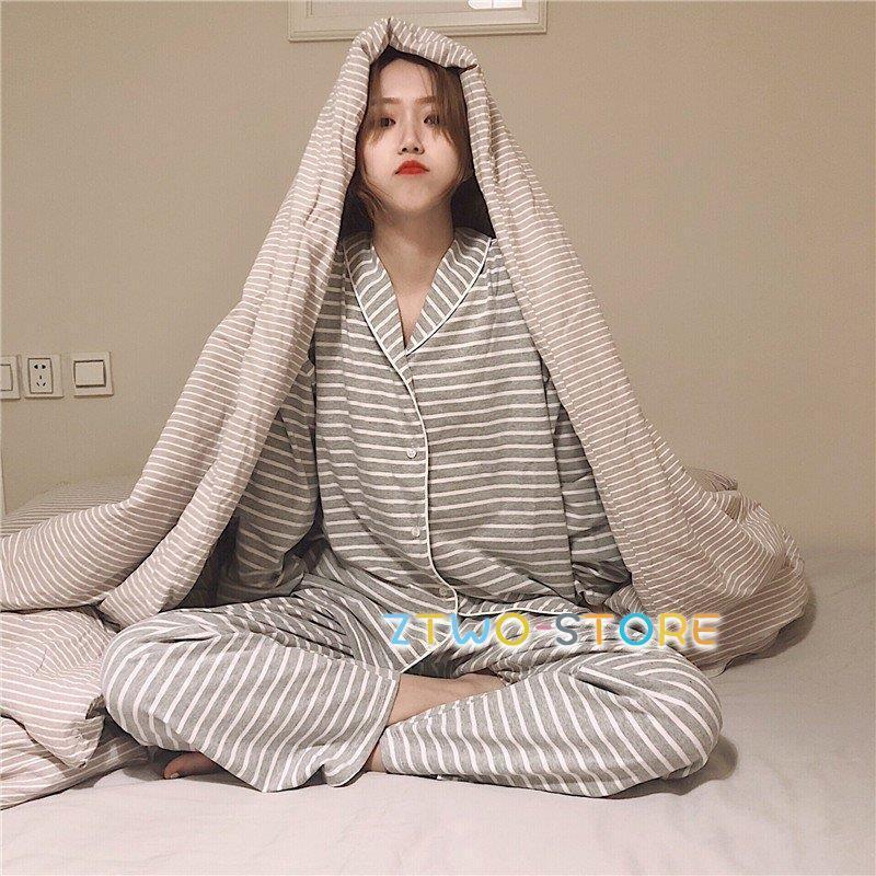 パジャマ レディース 前開き 春夏秋冬 長袖 ルームウェア 寝巻き 2点セット 綿 長ズボン シャツパジャマ 寝間着 部屋着 体型カバー 韓国風 可愛い 新品 | ブランド登録なし | 04