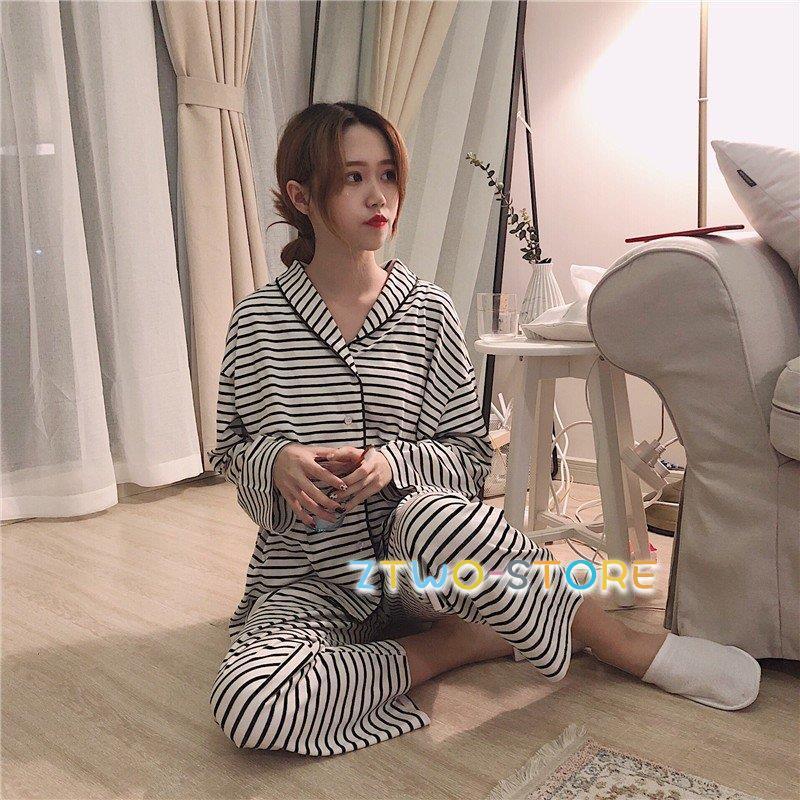 パジャマ レディース 前開き 春夏秋冬 長袖 ルームウェア 寝巻き 2点セット 綿 長ズボン シャツパジャマ 寝間着 部屋着 体型カバー 韓国風 可愛い 新品 | ブランド登録なし | 05