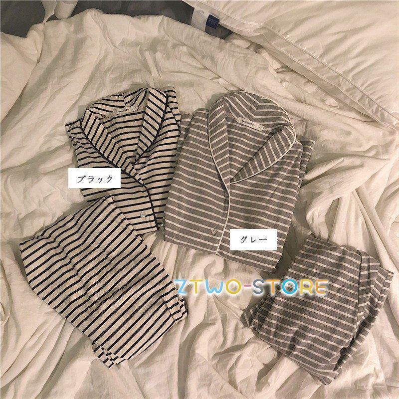 パジャマ レディース 前開き 春夏秋冬 長袖 ルームウェア 寝巻き 2点セット 綿 長ズボン シャツパジャマ 寝間着 部屋着 体型カバー 韓国風 可愛い 新品 | ブランド登録なし | 09