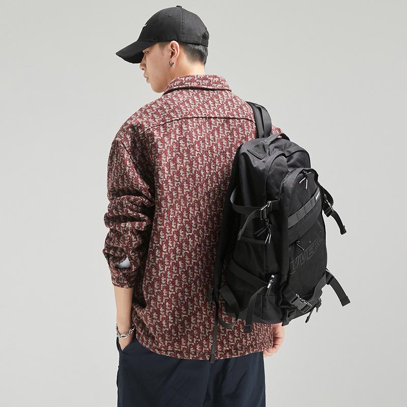 カバーオール シャツジャケット メンズ 長袖 ウール混 柄物 おしゃれ ワーク 作業着 両ポケット 大容量 ボタン留め ゆったり カジュアル アウター | ブランド登録なし | 05