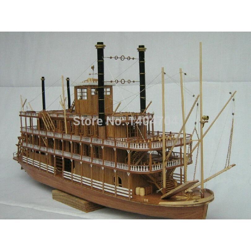 ミシシッピ 1870 1/100スケール 船 木製 模型 モデルキット 組み立て式｜yafuustore5｜02