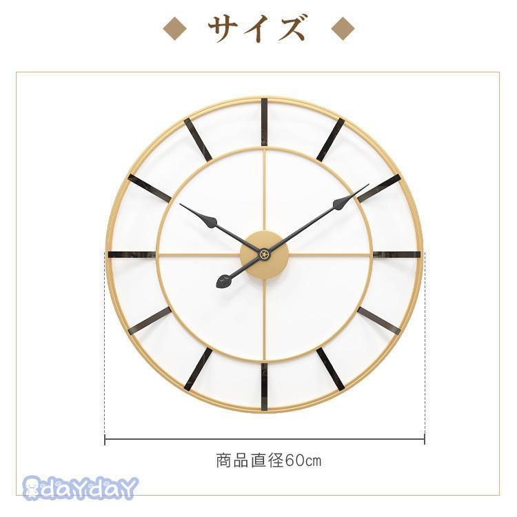 掛け時計 おしゃれ 時計 直径50cm 装飾 文字盤 壁掛け アンティーク 大きい ウォールクロック 北欧 ローマ数字 モダン アナログ シンプル_15