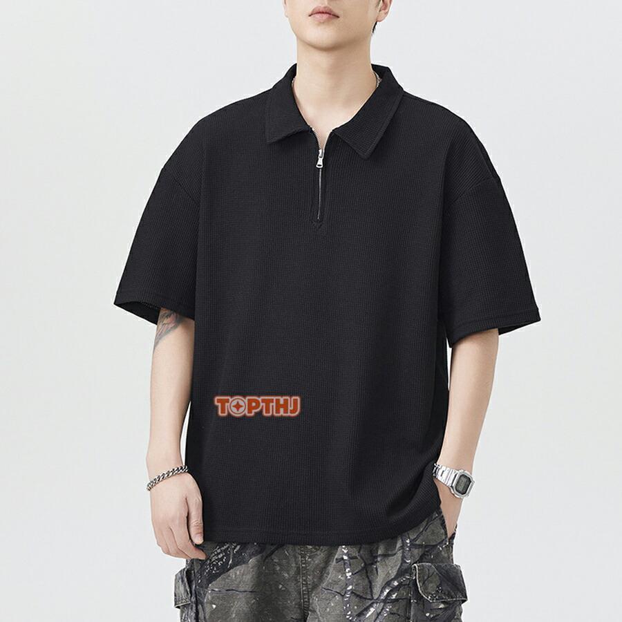 ポロシャツ メンズ Tシャツ ハーフジップ 半袖 春 夏 秋 メンズ
