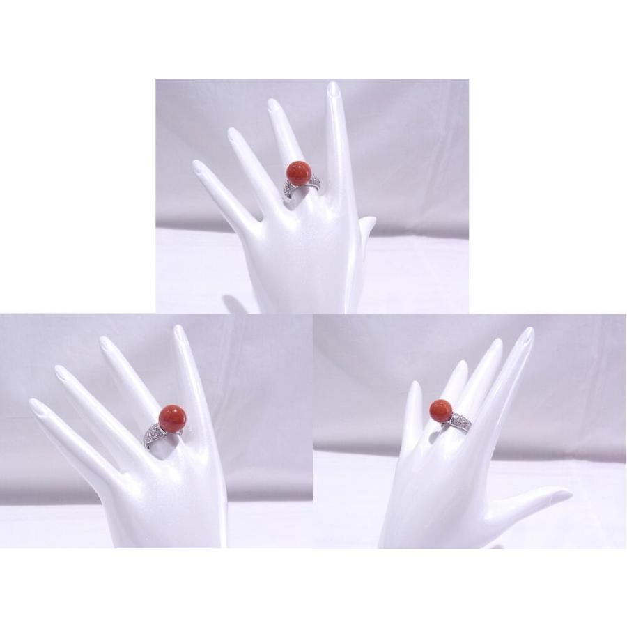 プラチナ　Pt900　 サンゴ　珊瑚 ダイヤモンド　0.27ct 【質屋出品】【中古】【程度A】の画像