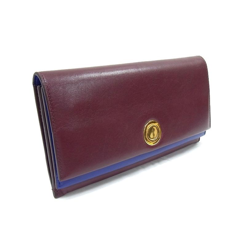 セリーヌ celine 二つ折り 長財布 ビコロール 金具 レザー バイ  