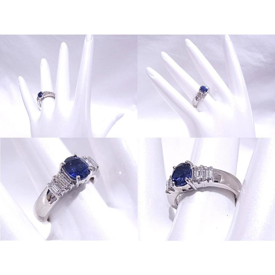 指輪 サファイア0.97ct ダイヤ0.35ct Pt900 プラチナ リング 【中古 