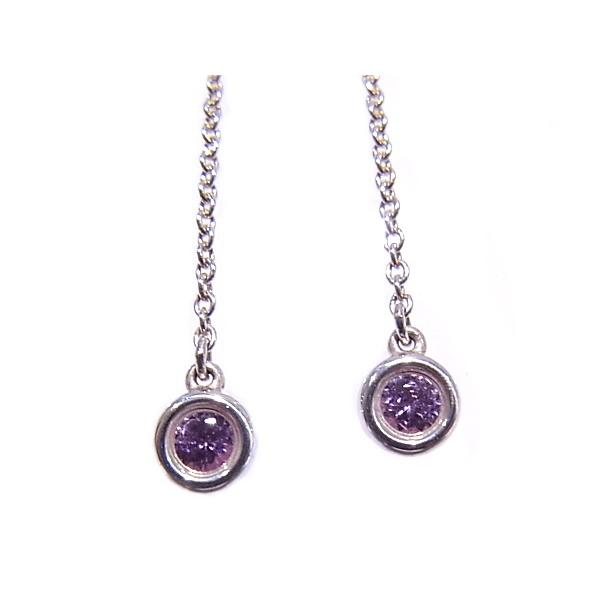 美品TIFFANY&Co. ティファニーバイザヤードピンクサファイアピアス