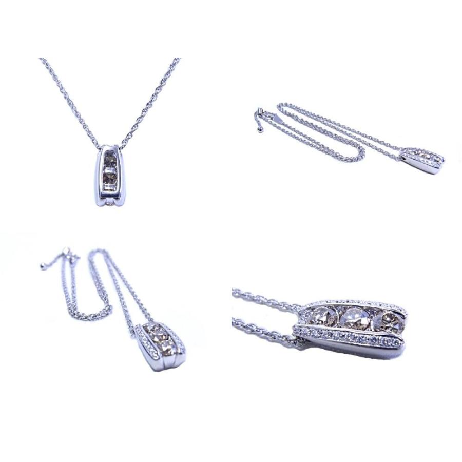カシケイ スリーストーン ネックレス ブラウンダイヤ 1.00ct 0.20ct 