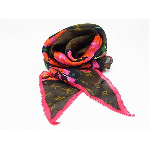 LOUIS VUITTON ルイヴィトン　薔薇柄　ストール　スカーフ LOUIS VUITTON（ルイ・ヴィトン） 【中古品】【程度B+】ルイ・ヴィトン