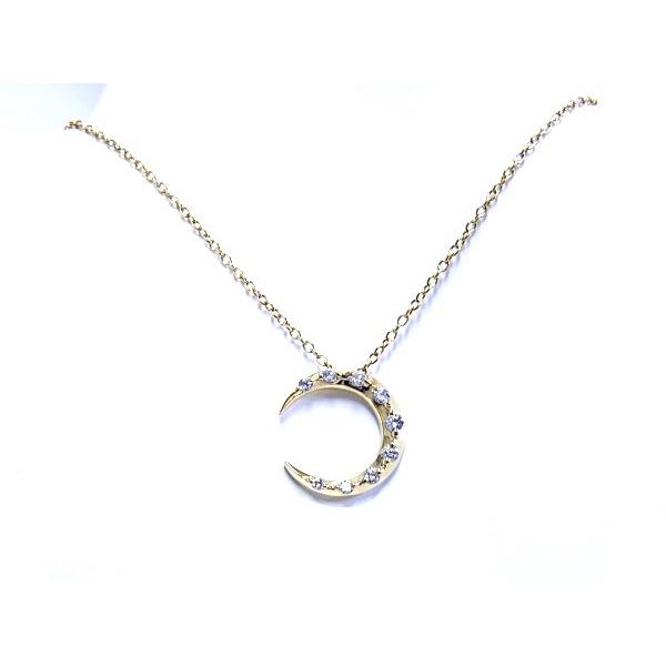 アーカー AHKAH K18YG 750 イエローゴールド ダイヤ ネックレス エターナルムーン 三日月