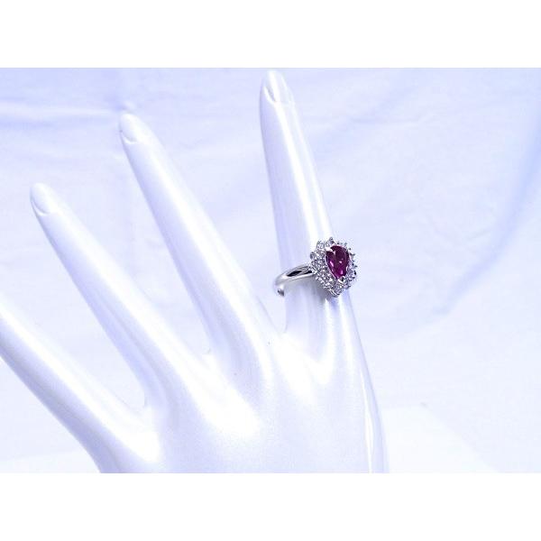 プラチナ Pt900 天然トルマリン リング 指輪 ピンクトルマリン 0.95ct  