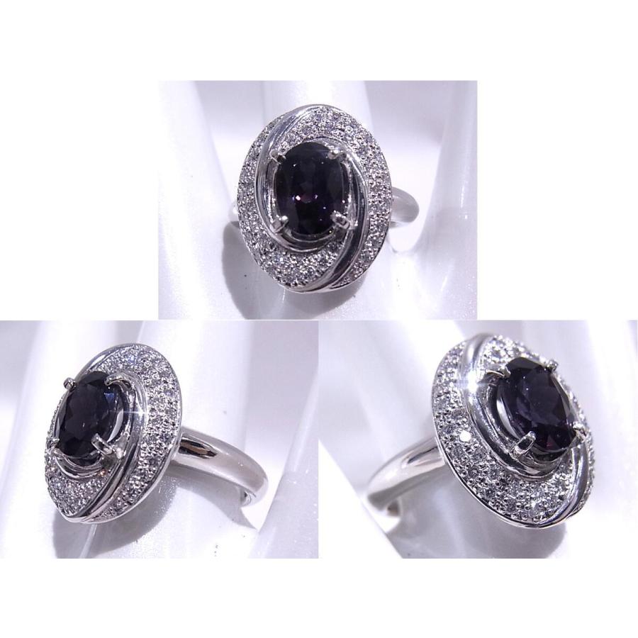 指輪 リング Pt900 プラチナ カラーチェンジガーネット/ダイヤ 2.110ct  