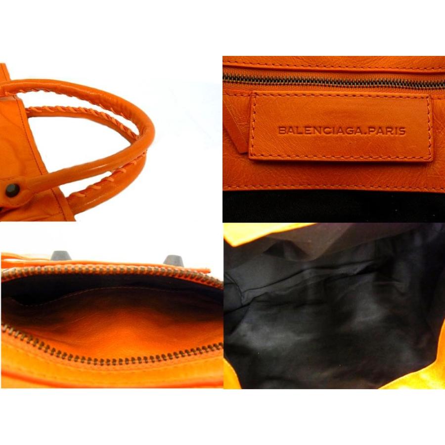 BALENCIAGA ザ サンデー オレンジ レザー ハンドバッグ