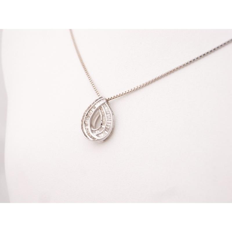 K18WG　ホワイトゴールド ペンダントネックレス ダイヤモンド 0.56ct 【中古】【程度A】【美品】【ノーブランド】の画像