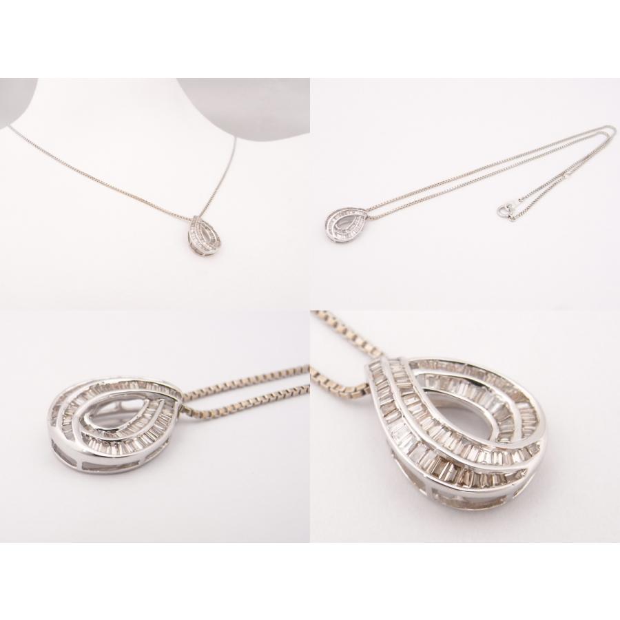 K18WG　ホワイトゴールド ペンダントネックレス ダイヤモンド 0.56ct 【中古】【程度A】【美品】【ノーブランド】の画像