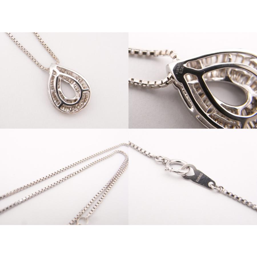 K18WG　ホワイトゴールド ペンダントネックレス ダイヤモンド 0.56ct 【中古】【程度A】【美品】【ノーブランド】の画像