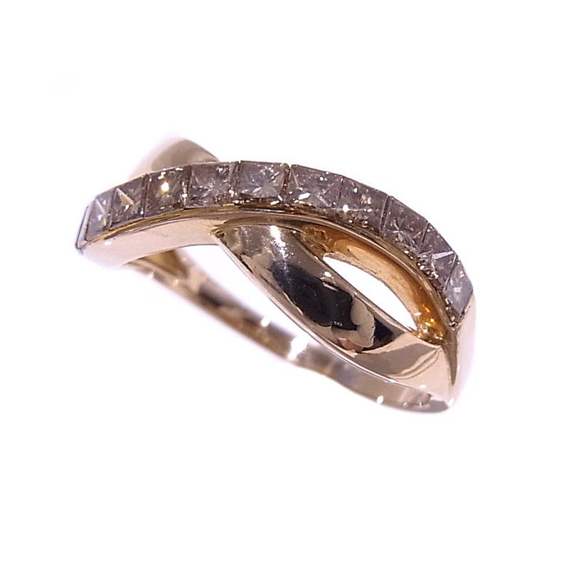 K18WG テーパーダイヤモンドリング 19号 0.45 QVC ブラウンダイヤ K18WG テーパーダイヤモンドリング 19号 0.45 QVC ブラウンダイヤ