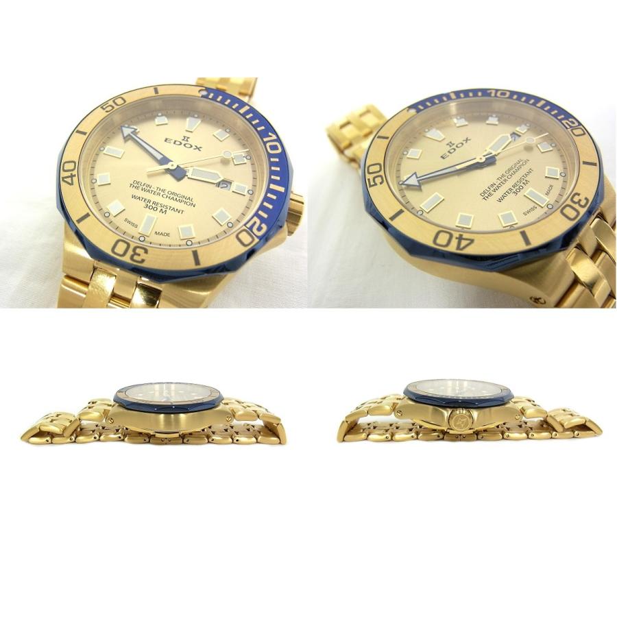 デルフィン エドックス EDOX 53015 DELFIN THE WATER CHAMPION クオーツ メンズ 腕時計 ゴールドカラー ...